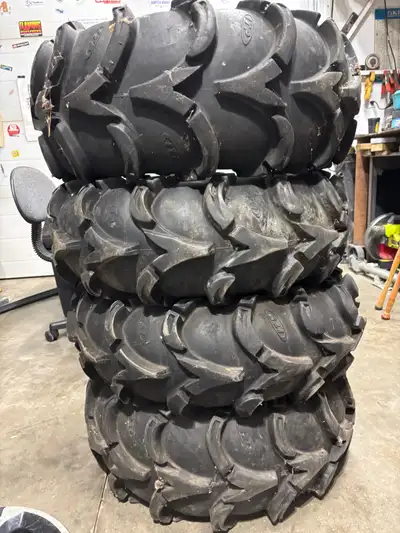 ITP MUD LITE XXL 2 are 30x10-12 2 are 30x12-12 Bolt pattern is 4/137 Lots of tread but will need tub...