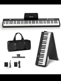 Portable Piano Keyboard, Semi-Weighted Folding Digital Piano 88 