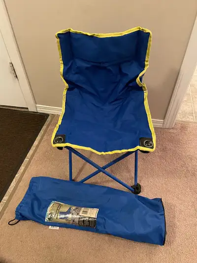 Selling a child’s folding chair in blue. It comes with its carrying bag for easy transport and stora...