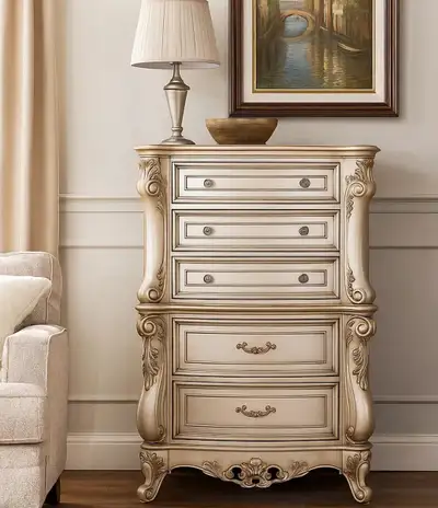 Mitcheldean 5-Drawer Chest in Golden Ivory, View more