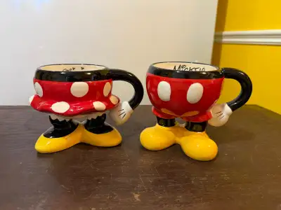 Never Used Mickey and Minnie Mouse Ceramic Coffee Tea Mugs, View more