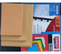 *NEW* brown envelops, file folders, tab dividers, plastic sleeve