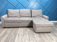 GREY PULL OUT SECTIONAL -DELIVERY AVAILABLE