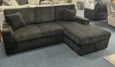 Corduroy 3 Seater Sectional Sofa with Unlimited Storage., View more