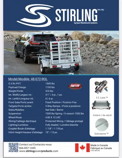 This trailer was used for 1 summer season to carry lawn equipment. No rust as it was kept inside a g...