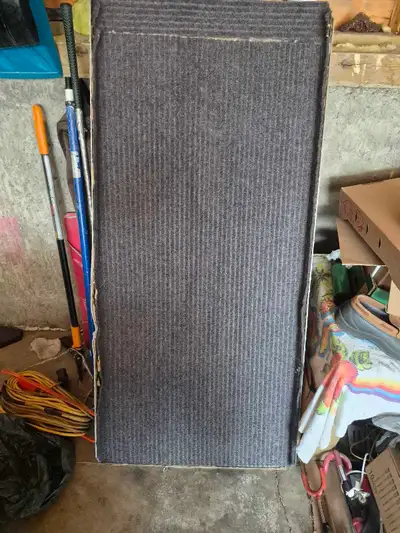 ONE HD WELL CONSTRUCTED SOLID CHECKERPLATE RAMP. HAS A SOLID "RIB" IN MIDDLE OF UNDERSIDE AND A WELD...
