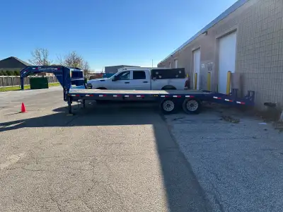 Gooseneck Standard Trailer w/8" 10 lb I-Beam Frame 14,000 Lb 7,000 Lb (ea axle) 2 5/16" Adjustable C...