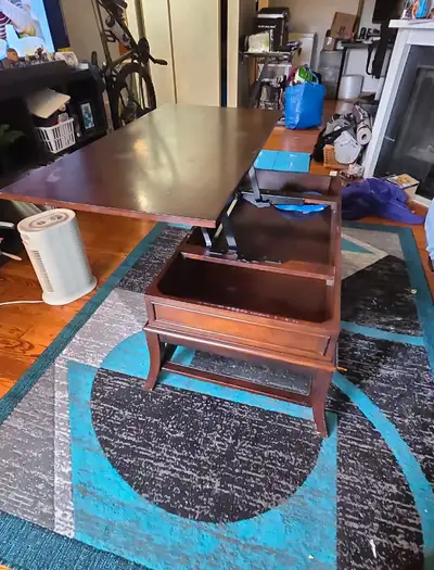 Lift-Top Coffee Table w/ Storage – 45"x23" – Needs Minor Repair, View more