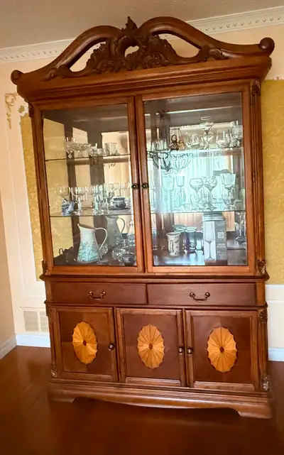 Free - Antique-Style Wooden China Cabinet / Hutch, View more