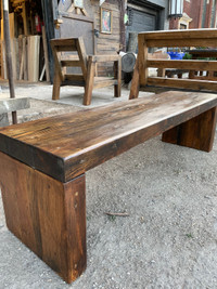 Wood bench solid hardwood 