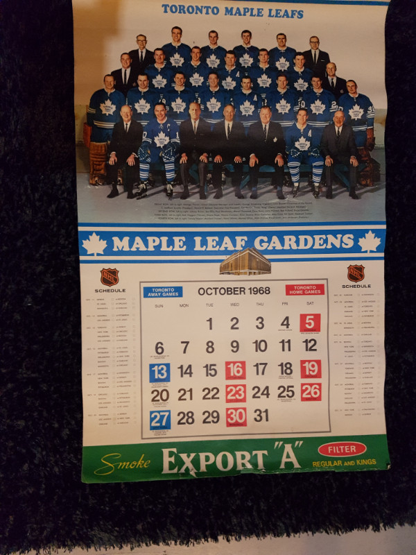 VINTAGE TORONTO MAPLE LEAFS CALENDARS Arts & Collectibles Saskatoon