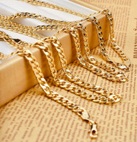 18k gold filled necklace for men and women 