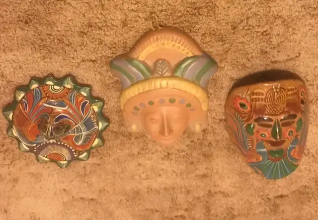 Terracotta tribal wall art masks - read ad for price in Outdoor Décor in London - Image 3