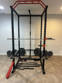 Squat rack and weights