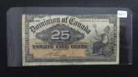 Canadian 1900     25 Cents      Banknote