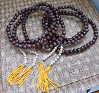 108 beads hand painted wooden Prayer Beads Mala