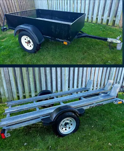 See prices and description for each trailer below. MOTORCYCLE Trailer = $1700 Excalibur galvanized m...