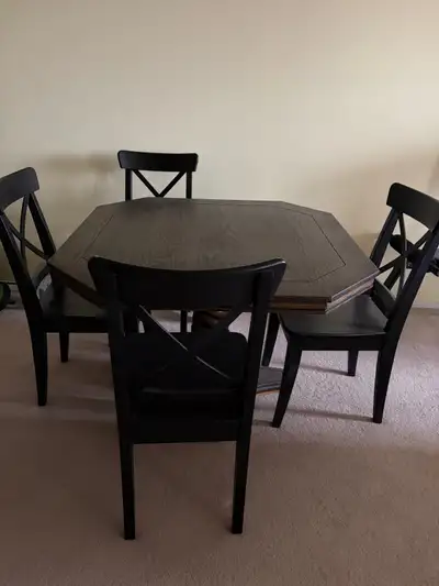 Solid Wood Dining Table + 4 Chairs - $40 OBO, View more