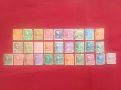 1938 US Presidential Series stamps, 29 of 32, unused. Half price, View more