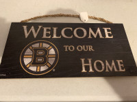 Welcome Home Boston Bruins Wooden Man Cave Sign Booth 278