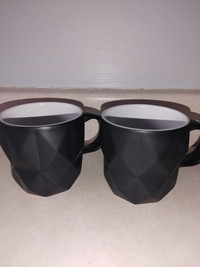 Black coffee mugs