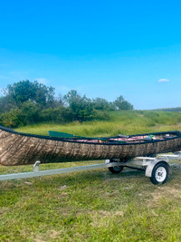 Esquif Rangley 17ft Canoe with custom made aluminum trailer