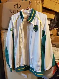 Mens white and green brasil jacket