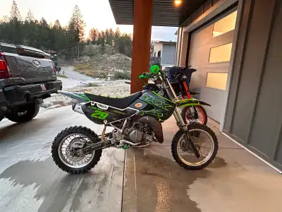 2013 KX65 no problems Specs Top engine fully rebuilt in 2025 Custom graphics New front fender Green...