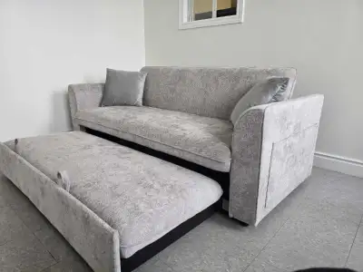Space-Saving Sofa Bed with Pull-Out Ottoman – GTA Ready, View more