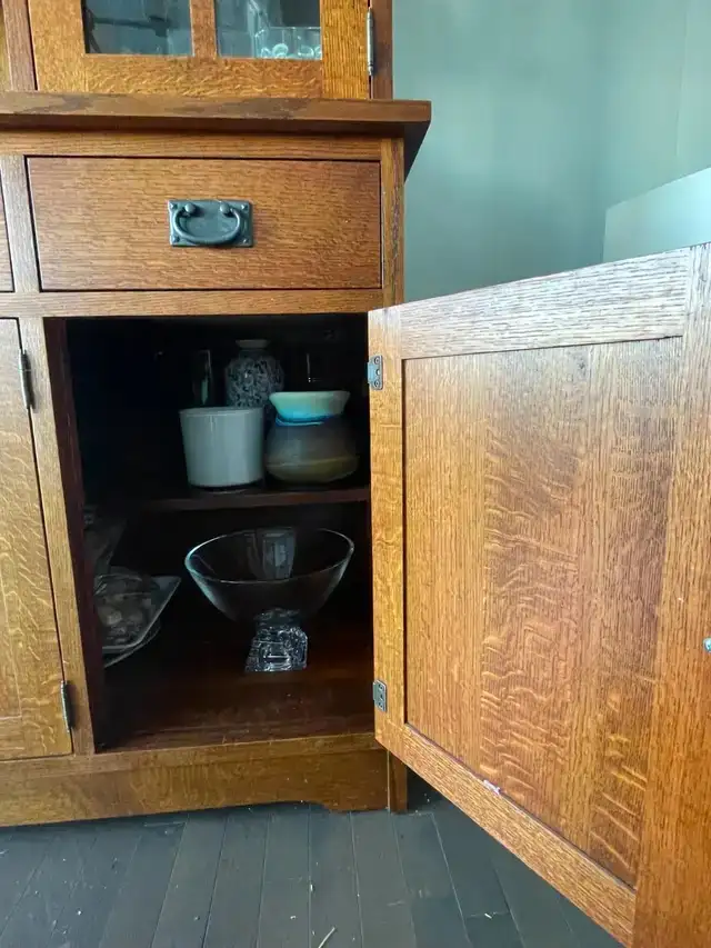 Hand-Crafted Mennonite Quarter-Sawn Oak Mission Hutch & Buffet ...