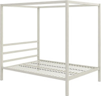 Metal Canopy Poster Bed, Full, Off White