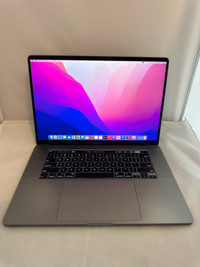 MacBook Pro 16” 2019 laptop with the following specifications: