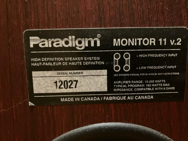 Paire Paradigm Monitors 11v.2 dans Haut-parleurs  à Ville de Montréal - Image 3