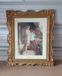 "The New Bonnet" print by Carlton Alfred Smith in Antique Frame