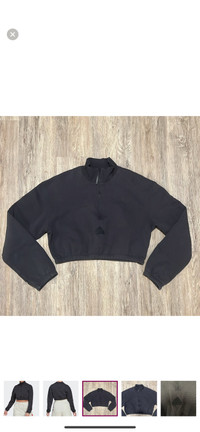 Adidas crop half-zip sweater