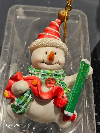 Vintage Christmas ornament snowman, View more