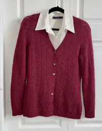 Women's wool blend button front cardigan