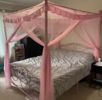 Full/Double Size Girl's Pink Bedframe (without mattress) - $125