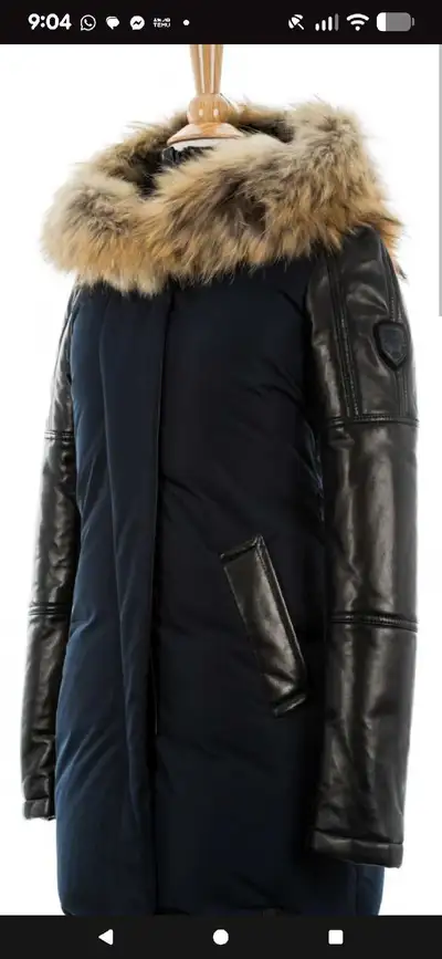 Rudsak Anouk Parker Down filled leather sleeve jacket, View more