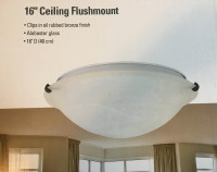 Four 16-in dia. Flush Mount Lights (New in Box).
