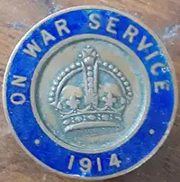 WW1 British on War Service Button Badge