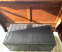 Leather storage bench set