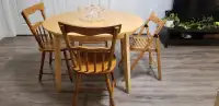 BJURSTA Solid Extendable dining table (4-6ppl)+ two chairs