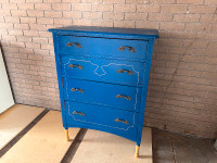 Blue Solid Wood Dresser