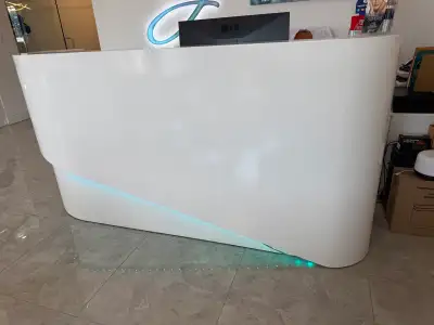 Modern Reception Desk with LED Lighting 21”x81”, View more