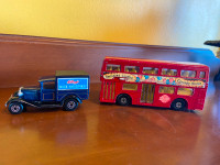 Two 70's Vintage Matchbox Die Cast Truck and London Bus