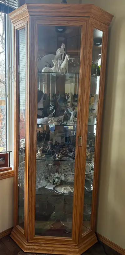 Oak Corner Display Cabinet, View more