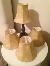 4 Small Faux Leather Lamp/Chandelier Shades+1 Small Black Silk