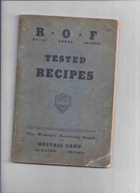 Rare Hamilton Ontario Cookbook / Restall Camp Canadian