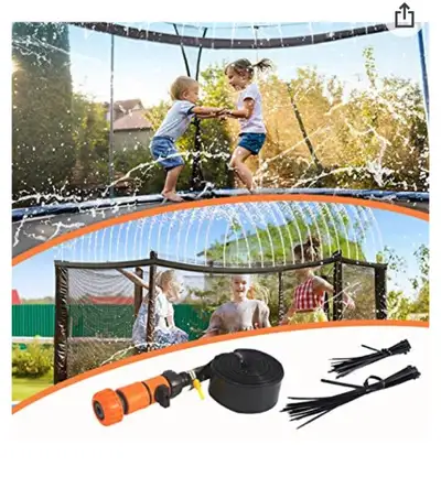 Trampoline Sprinkler for Kids Outdoor Trampoline Water Park Sprinkler Backyard Waterpark Sprinkler T...